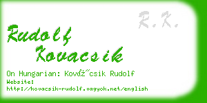 rudolf kovacsik business card